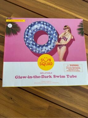 NEW Glow-in-the-Dark Swim Tube - Blue Star Pattern